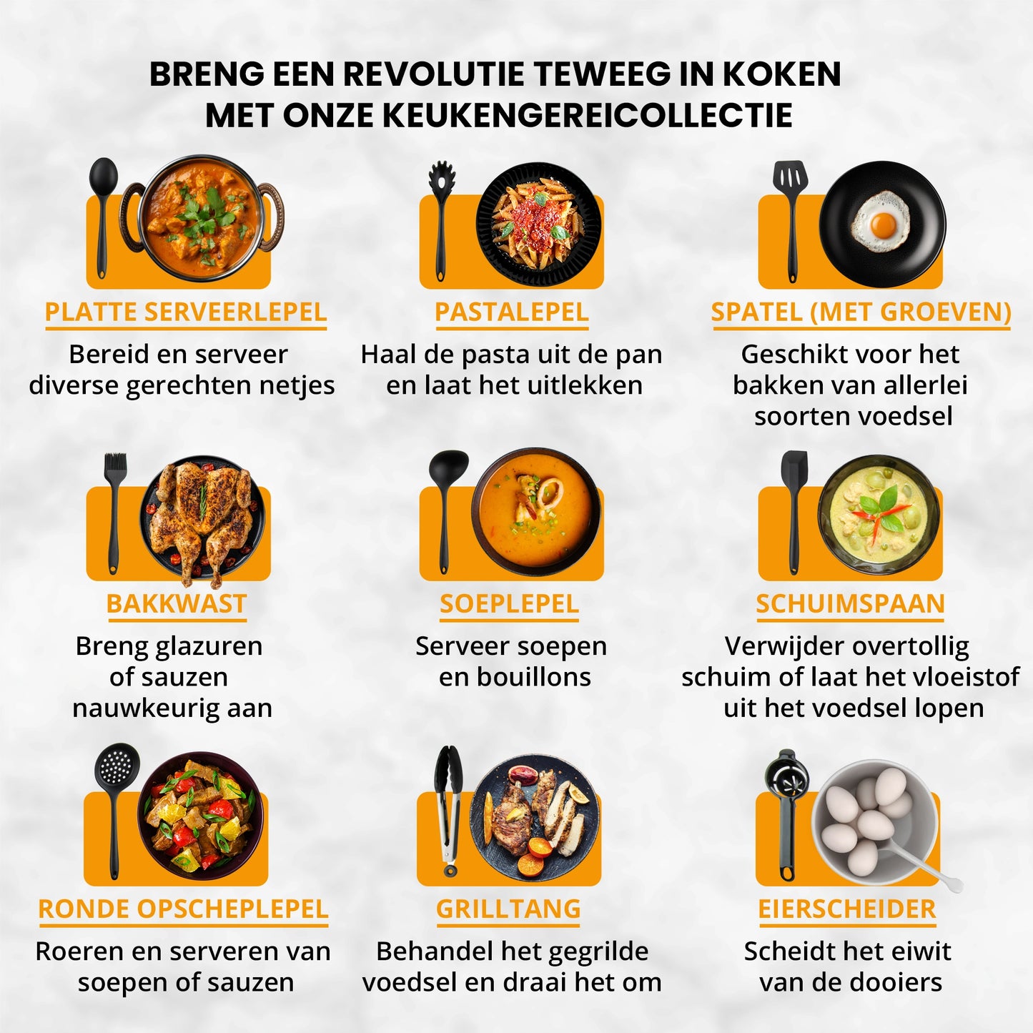 Keukengerei Set Met Houder 25 Delig Siliconen Kookgerei Set