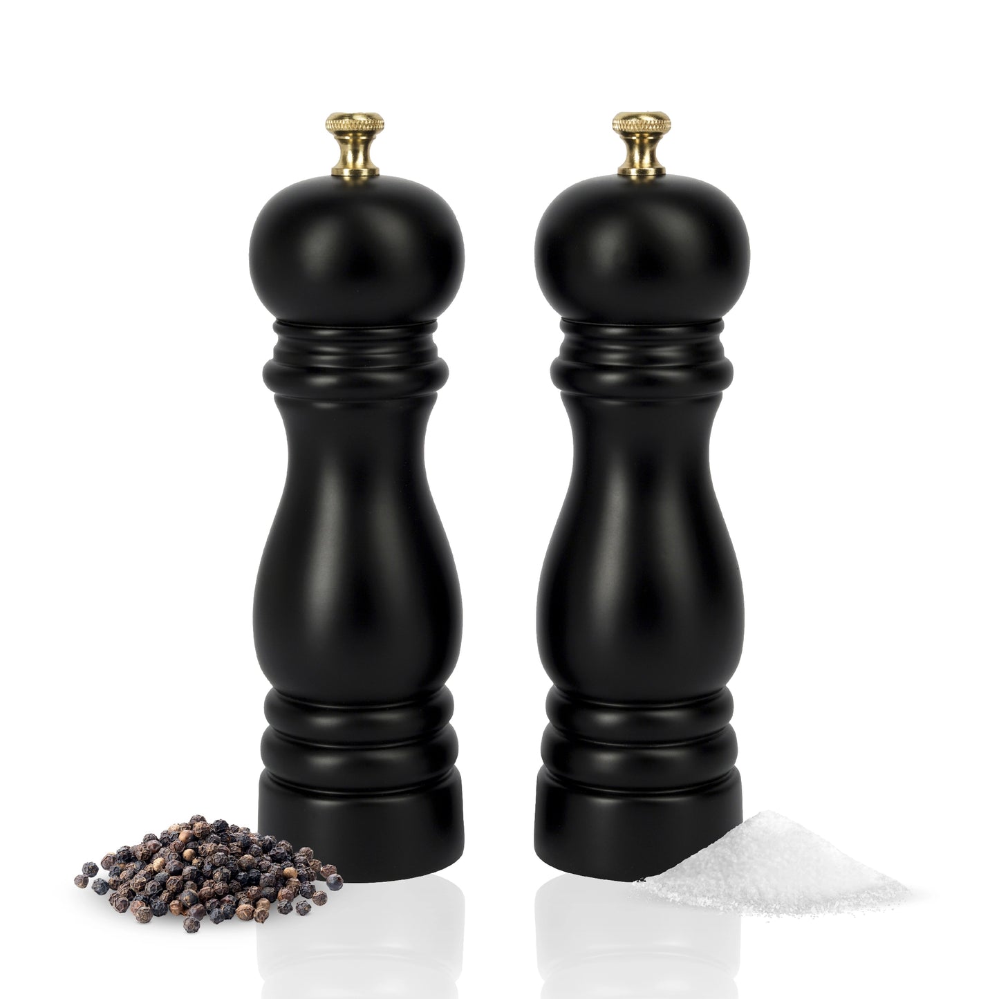 Peper en Zoutmolen set Acacia Hout 22CM Zwart