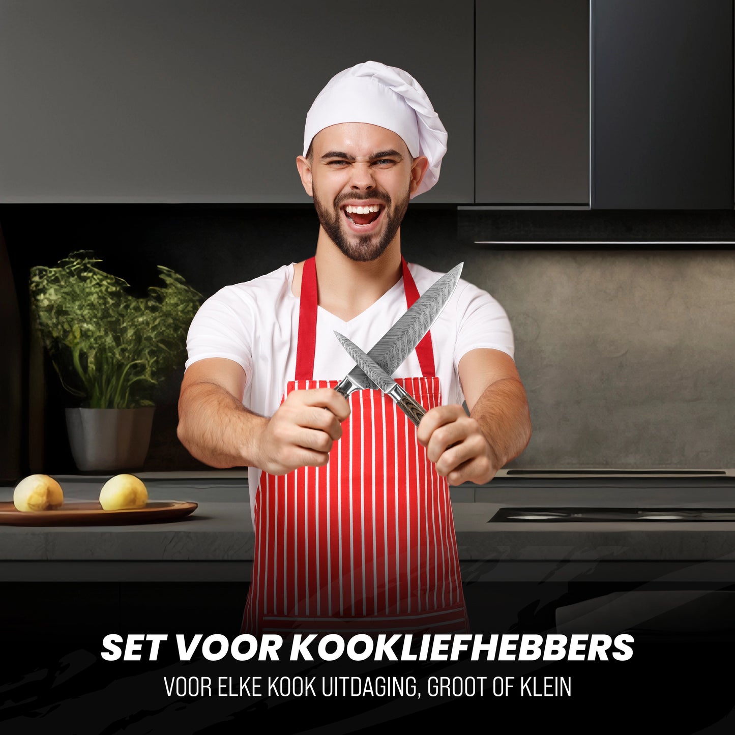 Master Knives Professioneel Koksmessen set 4 delig bruin