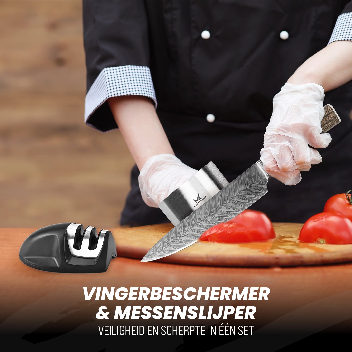 Master Knives Professioneel Koksmessen set 4 delig bruin