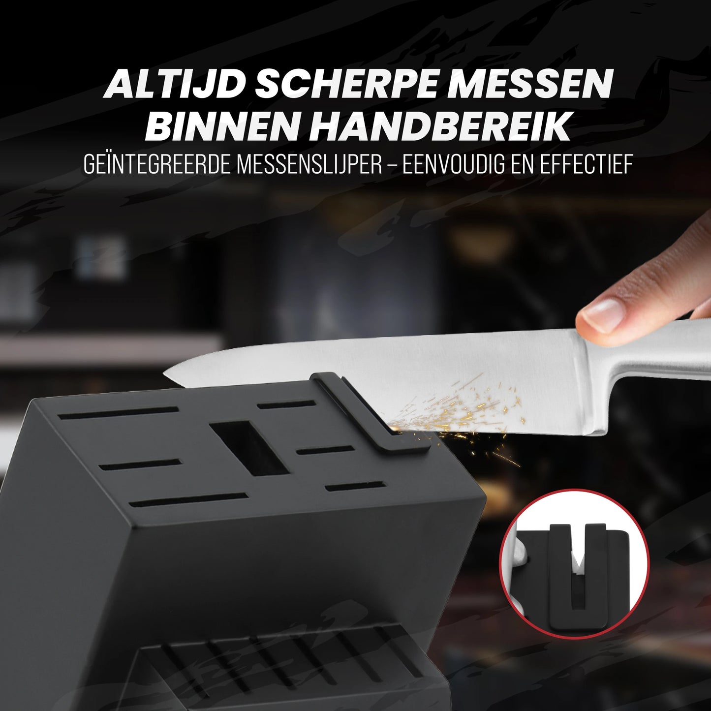 Master knives messenset met blok 15 delig