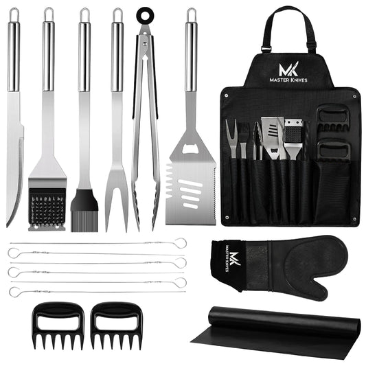 17 Delige BBQ Accessoires en Gereedschap Set gemaakt van RVS