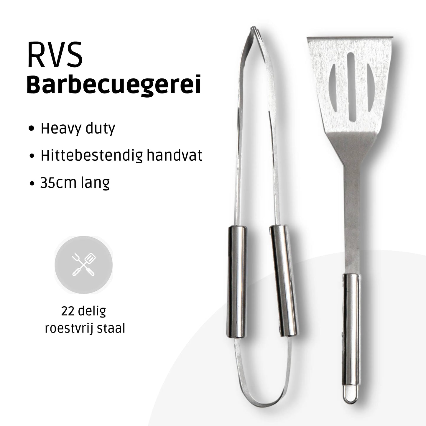 22 Delige BBQ Accessoires en Gereedschap Set gemaakt van RVS