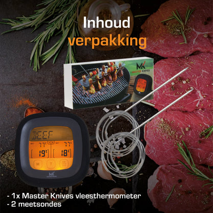 Master Knives Digitale BBQ Thermometer Met 2 Meetsondes