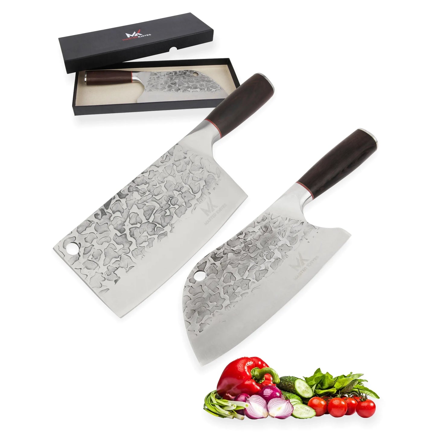 Master Knives Professioneel Japans Hakmes van 20 CM met Ergonomisch Handvat - 2 Stuks