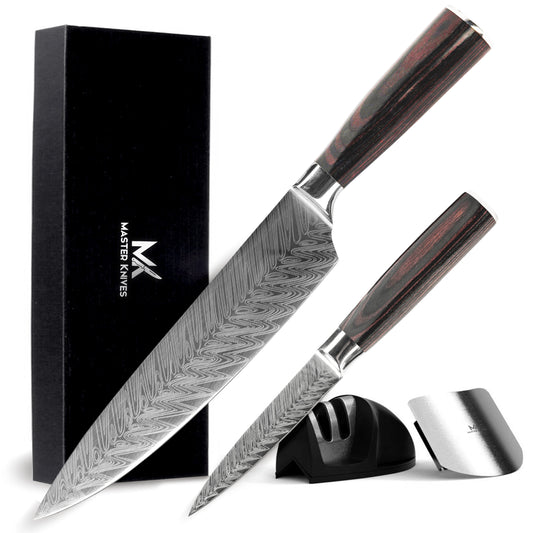 Master Knives Professioneel Koksmessen set 4 delig pakka wood