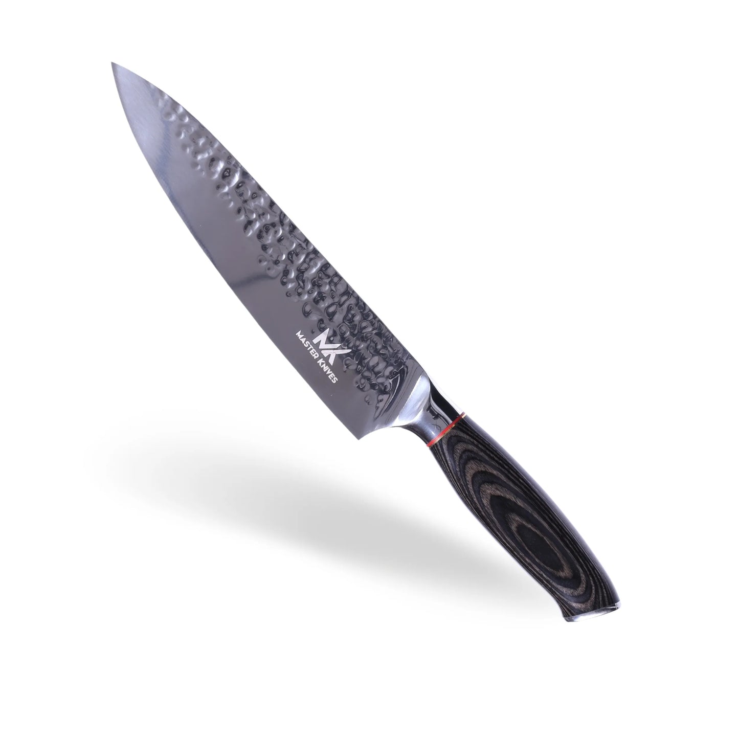 Master Knives Professioneel Japans Koksmes van 20 CM met Damascus Patroon en Handvat van Pakka Hout