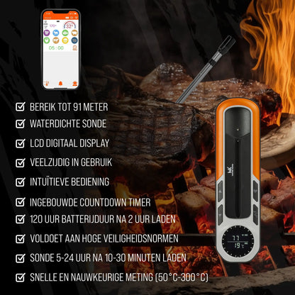 Master Knives Digitale BBQ Thermometer Draadloos